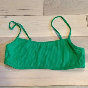 LA Hearts by Pacsun Green Ribbed Bikini Top